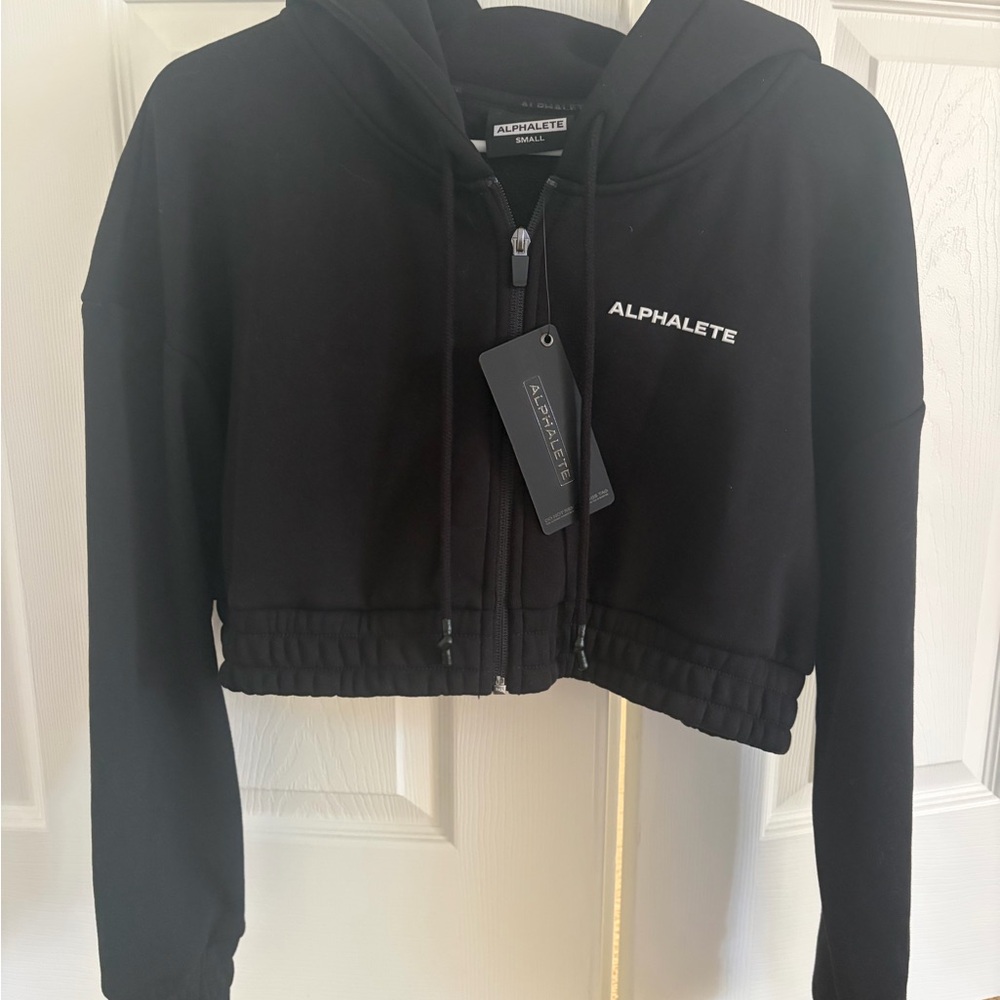 Alphalete Women's Black Cropped Hoodie Jacket